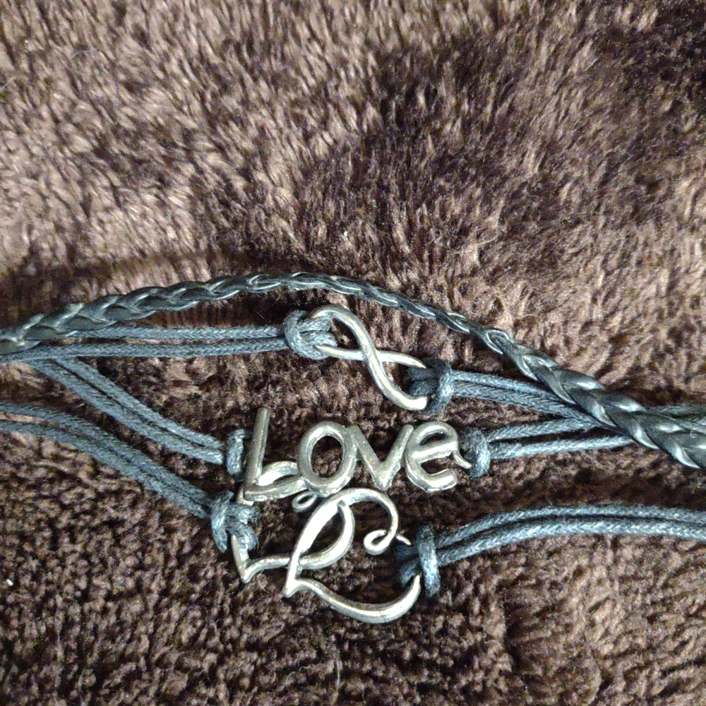 Charm Bracelet Infinity Leather Love Heart  Friendship Bracelet